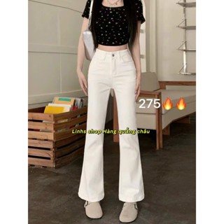 QC Quần Jean dài lửng Ôm Dáng Ống Loe Linhs shop ⚡ TRẺ TRUNG⚡ Quần jean eo cao Thời Trang Cho Nữ