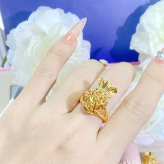  Nhẫn nữ hoạ tiết túi tiền lưới mạ vàng Kami ttang sức sỉ 
