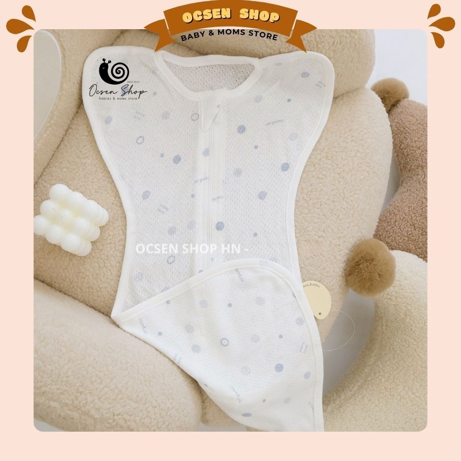 (chính hãng) Nhộng chũn/túi ngủ lưới thông hơi, thoáng khí cotton Organic Malang Honey Hàn Quốc cho 