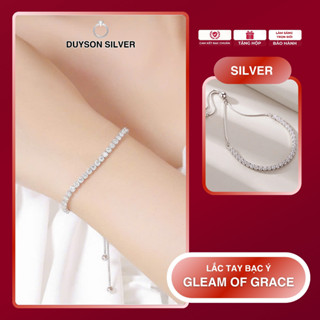 Lắc tay bạc Ý 925 mạ vàng trắng kiểu dáng dây rút DUYSON SILVER, vòng tay bạc nữ [LTXK2]