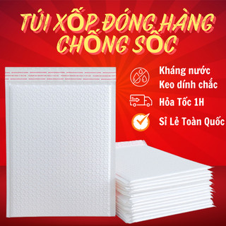 [COMBO 20] Túi Gói Hàng Chống Sốc Màu Trắng | Túi Chống Nước Bọc Bóng Khí Kháng Nước Niêm Phong