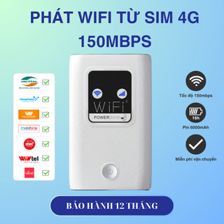 Bộ phát wifi nhỏ gọn pin cực trâu 6000mAh, cục phát 4g thành sóng wifi kiêm sạc dự phòng tốc độ cao phù hợp nhiều sim 4G