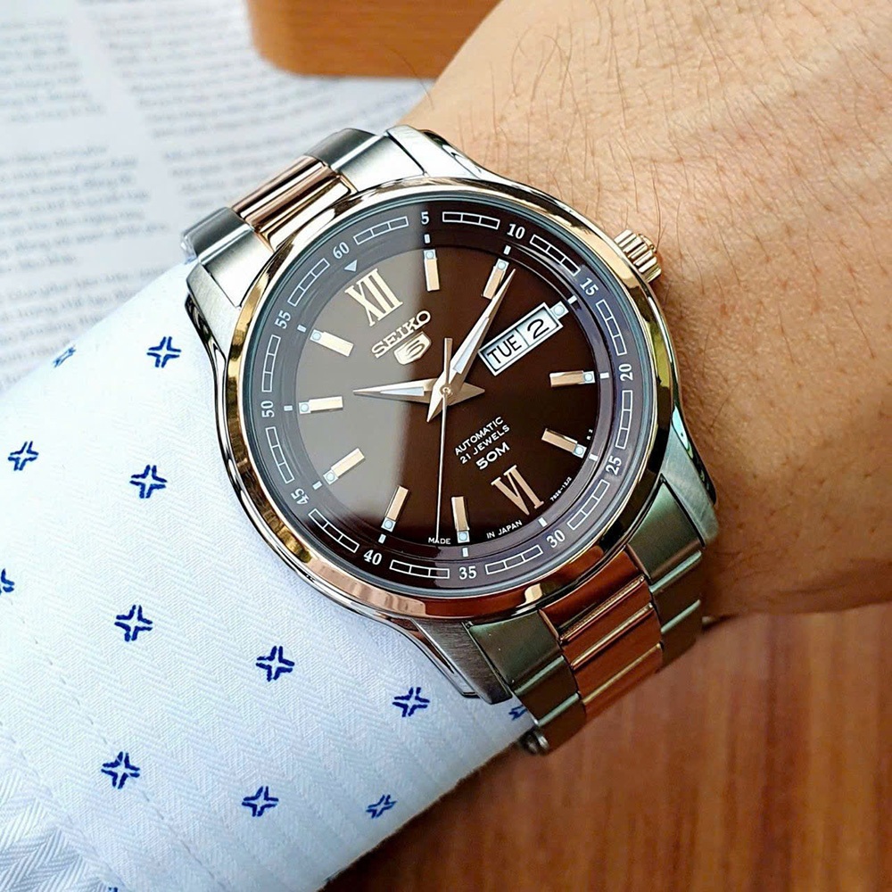  Đồng Hồ Seiko 5 Chính Hãng Chạy Cơ Tự Động Automatic Máy Nhật Dây Thép Đúc Đặc Chống Nước Có Lịch Ngày 