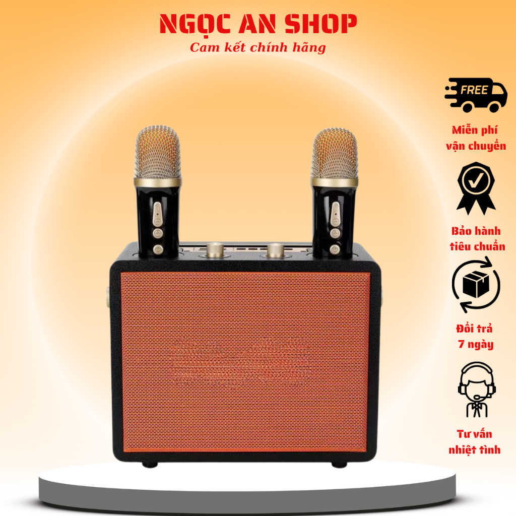 (IKèm 2 mic hát) Loa Karaoke Bluetooth Peterhot A107W  Phiên Bản Mới Âm Thanh Cực Hay, Kèm 2 Mic Khô
