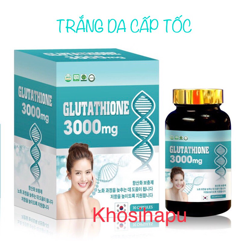 Viên uống trắng da glutathione 3000mg dưỡng trắng giúp trắng da cấp tốc, nâng tông, hết nám, tàn nhang hiệu quả