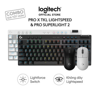 Combo chuột, phím gaming không dây Logitech G PRO X TKL LIGHTSPEED, PRO X SUPERLIGHT 2 LIGHTSPEED, 32K DPI, Hero 2, RGB