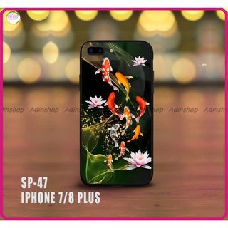 Ốp lưng kính IPhone 7 plus/ 8 plus hình cá koi đẹp