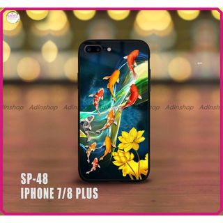Ốp lưng kính IPhone 7 plus/ 8 plus hình cá koi đẹp
