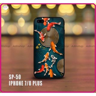 Ốp lưng kính IPhone 7 plus/ 8 plus hình cá koi đẹp