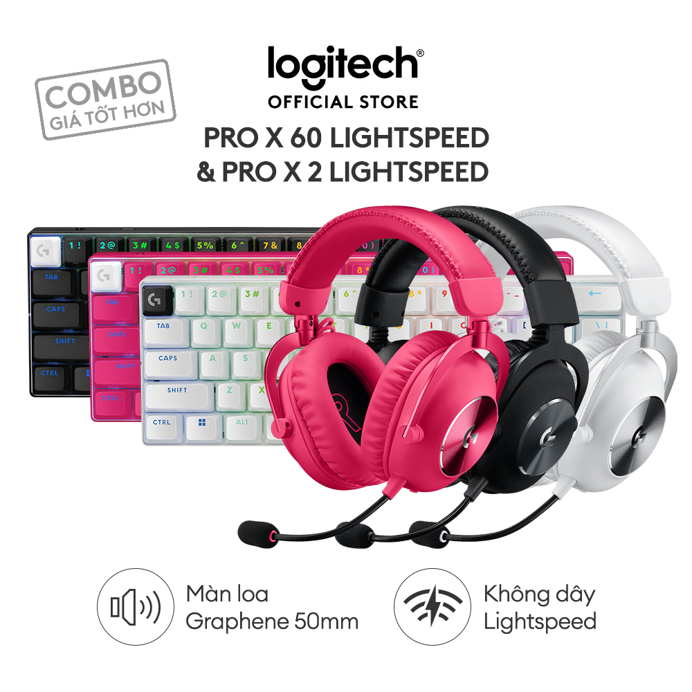 Combo Bàn phím Gaming Logitech G Pro X 60 & Tai nghe Gaming Logitech G Pro X 2 Lightspeed