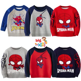  Áo len bé trai người nhện Bigkids áo len 2 lớp dày dặn cho trẻ em 1 đến 8 tuổi thu đông 
