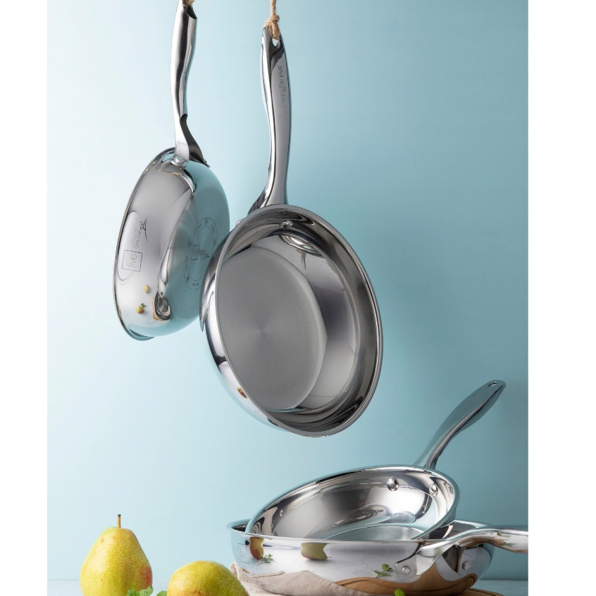Chảo inox liền khối 3 lớp fivestar - chảo chống dính tự nhiên inox 304 nấu được tất cả các loại bếp 