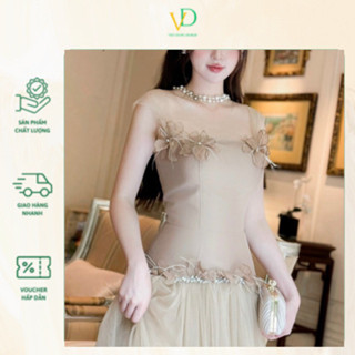 Đầm dự tiệc váy cúp ngực váy tafta chân váy dáng dài phối tơ phù hợp đi tiệc đi dạ hội  vd259