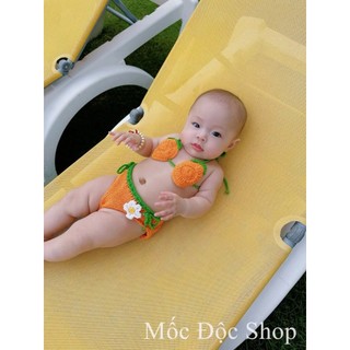 Bikini len cho bé gái – Trái cam - Chụp ảnh, đi biển, quà tặng đầy tháng