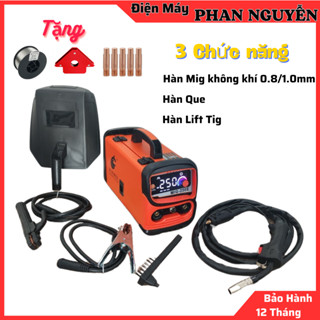 Máy hàn MIG 3 chức năng MIG 250E Lincolnonter - Bảo hành 12 tháng (Tặng kèm cuộn dây, ke góc nam châm, 5 béc hàn)
