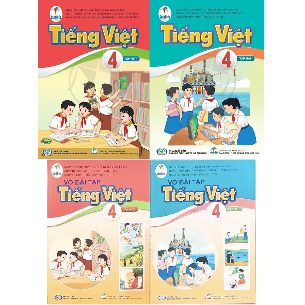 Sách - Tiếng việt và vở bài tập tiếng việt lớp 4 tập 1&2 - cánh diều + bán kèm 1 quyển vở