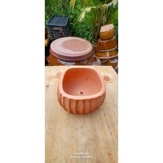 Chậu đất nung - chậu nồi thấp miệng 17 x cao 12