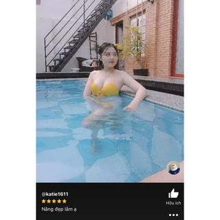 Áo bơi nữ mút dày nâng ngực- Áo bikini đi biển siêu nâng ngực