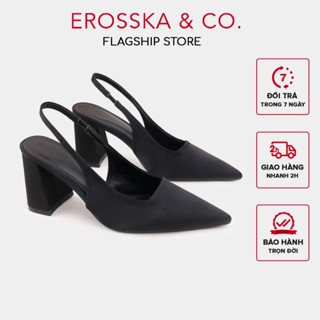 Erosska - Giày cao gót nữ mũi nhọn kiểu dáng thanh lịch sang trọng cao 8cm màu đen - EH045