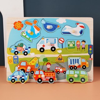 Bảng núm gỗ_Đồ chơi Lắp ráp bằng Núm gỗ cho Bé(23x30x0.5cm )