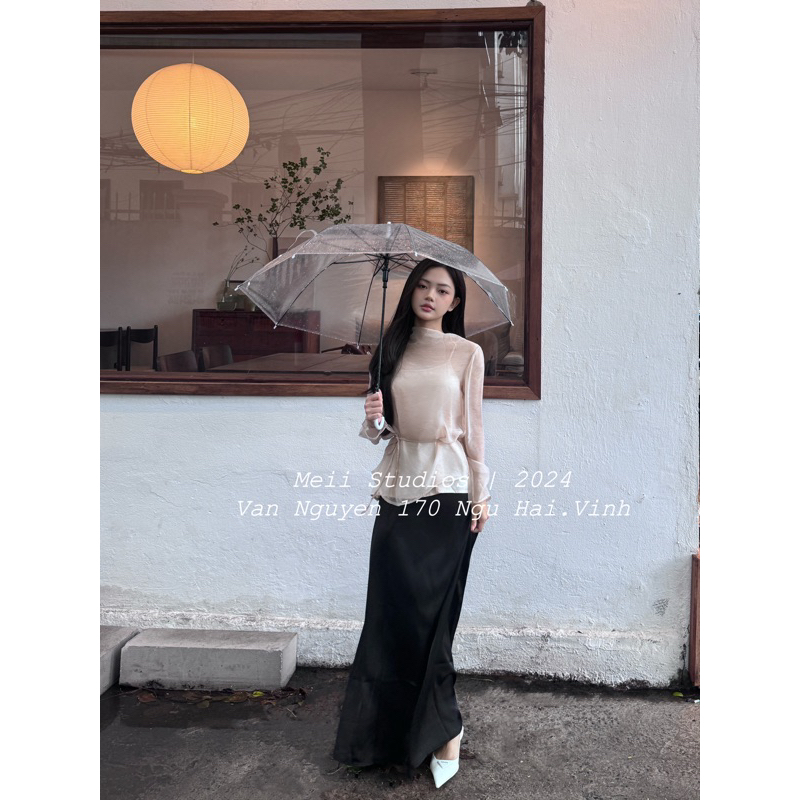 MEII STUDIOS - Kimi silk - Chân váy lụa đuôi cá dáng dài