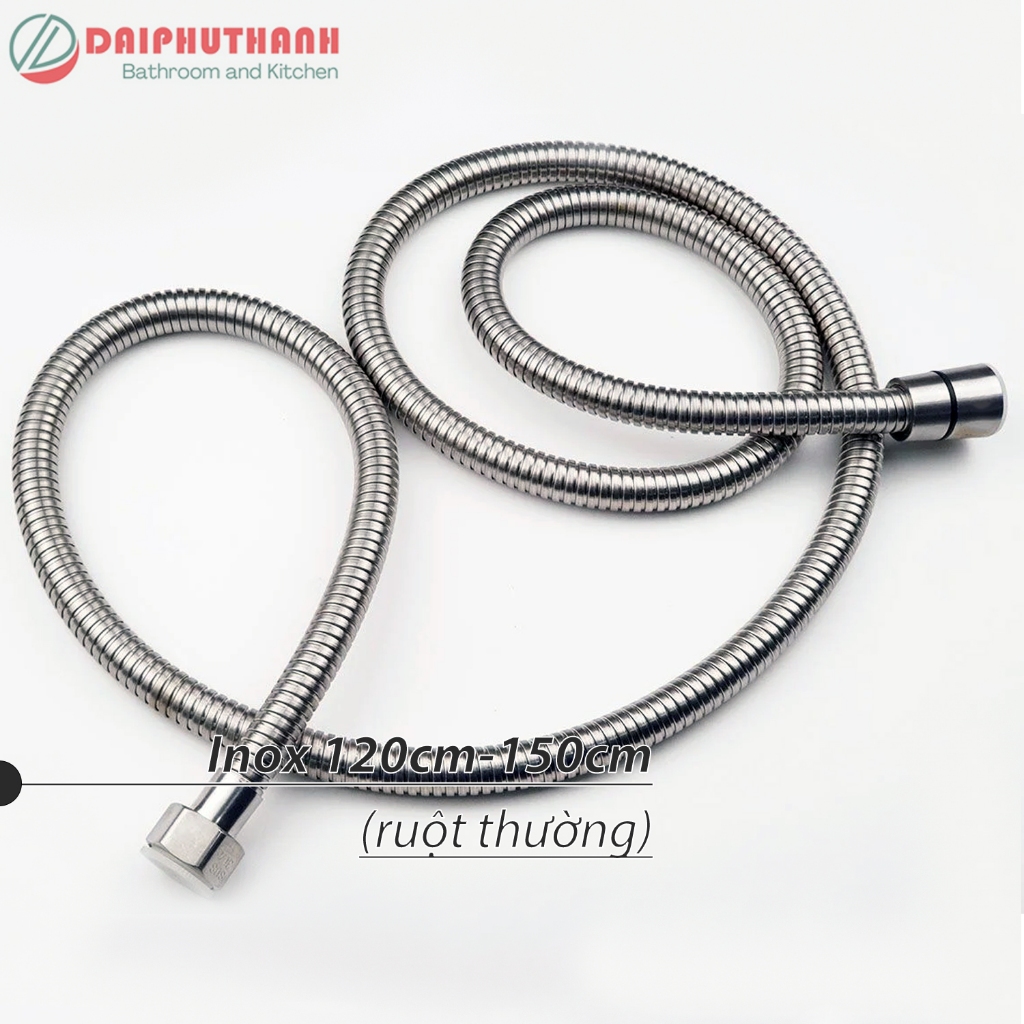 Dây Sen Tắm Dây Xịt Vệ Sinh Inox Ruột Bố 3 Lớp Dài 1m2 Đến 1m5 - Chịu áp nước mạnh, chống xoắn