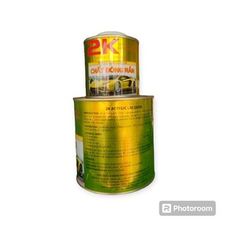 Sơn phủ  2k vàng bóng hoặc mờ trên  bề mặt gỗ, kim loại,,,,.bộ 1kg