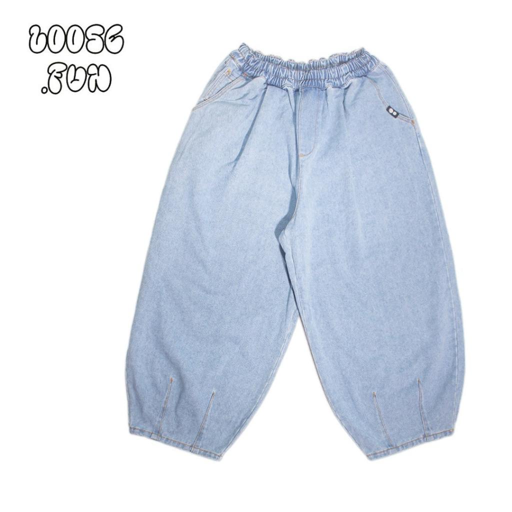 Quần Jean Loose Boom Denim Cotton Siêu Rộng, Siêu Thoải Mái Màu Bò Sáng | Loose.fun | 92
