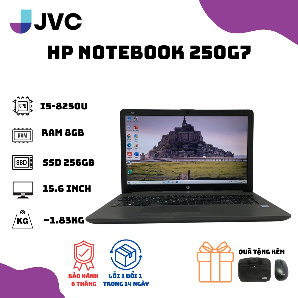 Laptop xách tay giá rẻ 250G7 I5 8250U Ram 8GB SSD 2256gb