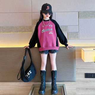 Áo Nỉ Thu Đông Bé Gái Phối Màu Xinh Chất Liệu Nỉ Dày Dặn Mèm Mịn Ấm Áp Cho Bé 15-40kg