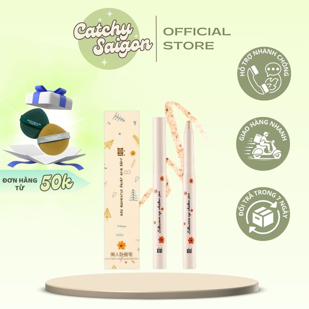 [XIXI] Bút Nhũ XIXI Dạng Chì Gel Vỏ Hoa Lazy Man Lying Silkworm Pen (D-401)