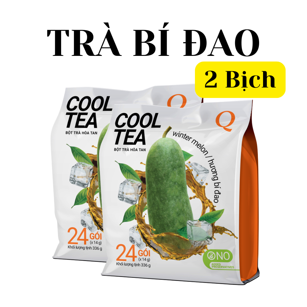 Combo 2 Bịch Trà Bí Đao Trần Quang - Cool Tea Hòa Tan Thanh Mát Tự Nhiên - Bịch 24 gói