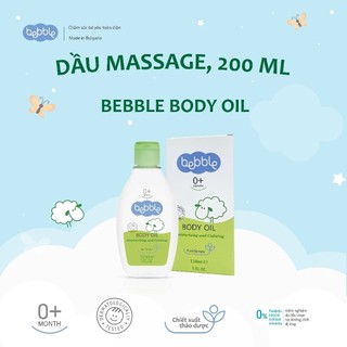 Dầu Massage Cho Bé BEBBLE Body Oil Dưỡng Ẩm Dịu Da Kích Thích Tuần Hoàn Bé 150ml VM Baby Official