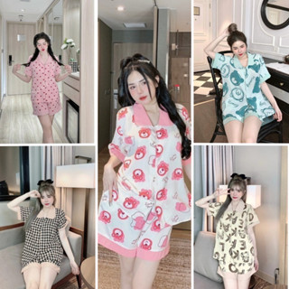 Bộ Pijama Áo Cộc Quần Đùi Chất Mát Đồ Bộ Ngủ Nữ Mặc Nhà Siêu Rẻ Vải Kate Thái Siêu Đẹp Giá Xưởng