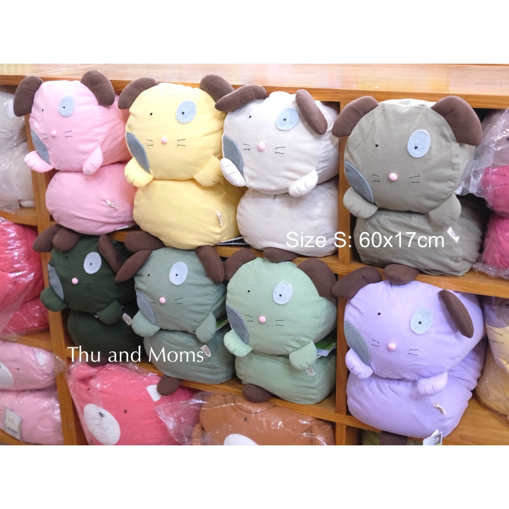 Size S 60x17cm Gối ôm và Vỏ gối ôm cho bé Hikosen Cara Nhật Bản vải cotton tự nhiên mềm mát V-Z19-23