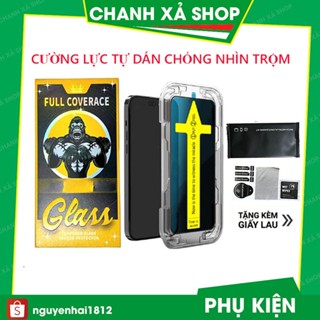 HỘP VÀNG Kính cường lực iphone chống nhìn trộm kk tự dán 7 8 x xsmax 11 12 13 14 15  16 pro max promax plus