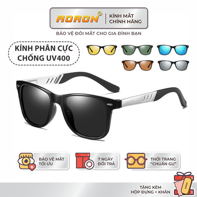 Kính Mát Nam Nữ Phân Cực AORON Gọng Kim Loại Bản Lớn Thời Trang Cao Cấp Chống UV Và Nắng Chói Phong Cách Mới Lạ AK127