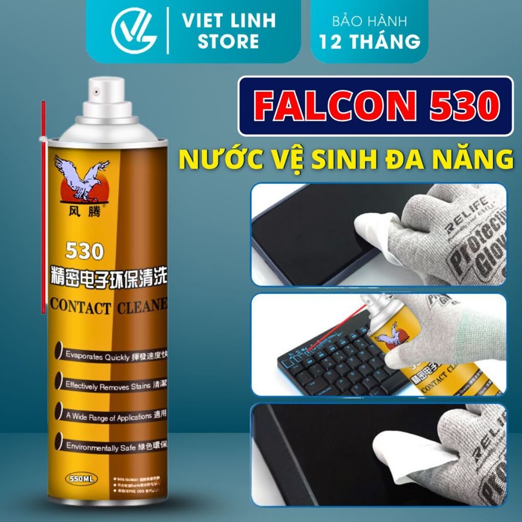 Chai Vệ Sinh Đa Năng Falcon 530 Chính Hãng, Nước Vệ Sinh Màn Hình Điện Thoại - Việt Linh Store