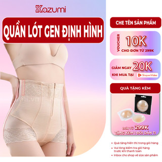 Quần Định Hình Eo KAZUMI, Cạp Cao Khoá Kéo Có Móc Cài Chống Cuộn Cao Cấp A22