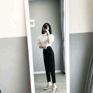Quần baggy vải cạp chun lưng