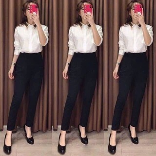 Quần baggy vải cạp chun lưng