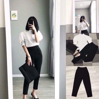 Quần baggy vải cạp chun lưng