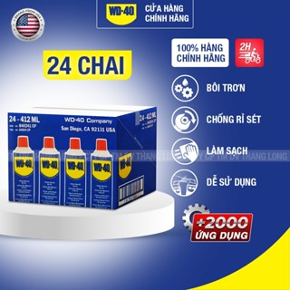 (Thùng 24 Chai) Chai Xịt Tẩy Rỉ Sét WD 40 Dầu Chống Rỉ Bôi Trơn Làm Sạch Đa Năng Bảo Dưỡng Xe 412ml
