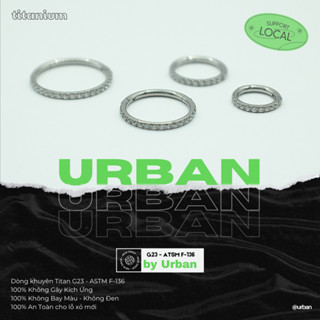   1 Chiếc  Khuyên tai chất liệu titan G23 F136 HOOP ĐÁ TRẮNG Không Bay Màu Không Ngứa urban   XỎ  