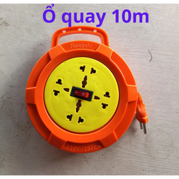  Ổ cắm chuyền chịu tải 2500W kiểu quấn dây Panagold dây dài 5m-8m-10m có công tắc an toàn bảo hành 1 năm 