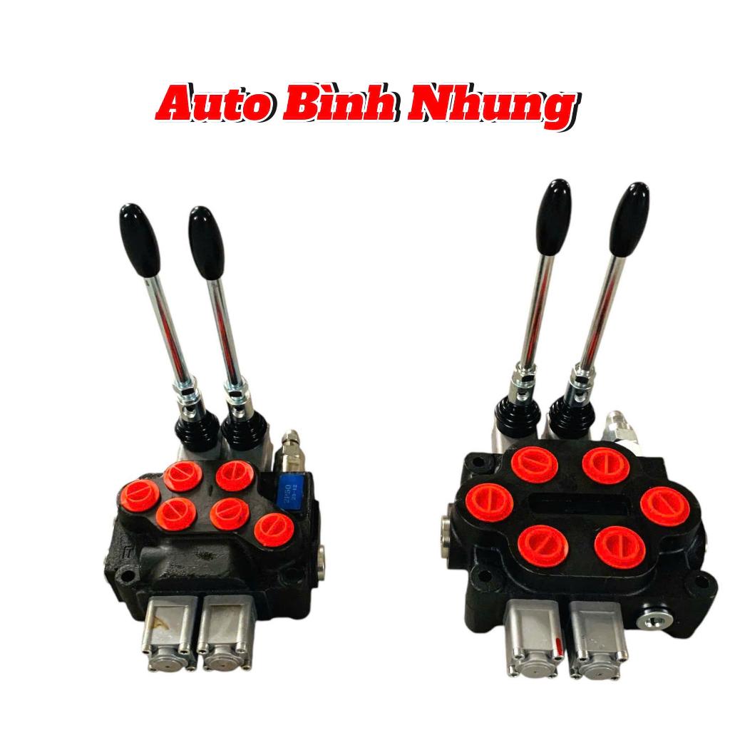 Van gạt tay thủy lực 2 cần lưu lượng 2P50 G1/2 ren 21 và 2P80 G3/4 ren 27, thủy lực Auto Bình Nhung