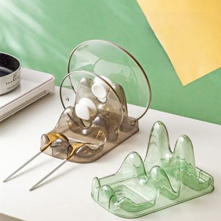 Giá Để Nắp Vung Xoong Nồi 3 Ngăn, Kệ Gác Thìa Đũa Nấu Ăn Bằng Nhựa Chống Trượt Tiện Lợi