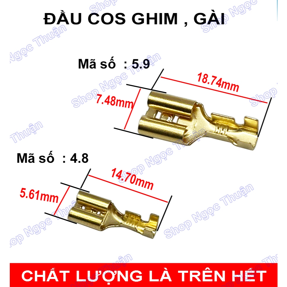 ( túi đủ 100 cái ) Đầu cos ghim , đầu cos đuôi cá