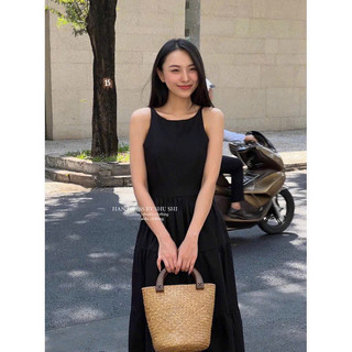 𝐇𝐚𝐧 𝐃𝐫𝐞𝐬𝐬 - Đầm Linen Sát Nách Xoè ( ảnh chính chủ )