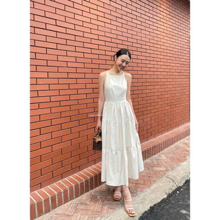 𝐇𝐚𝐧 𝐃𝐫𝐞𝐬𝐬 - Đầm Linen Sát Nách Xoè ( ảnh chính chủ )